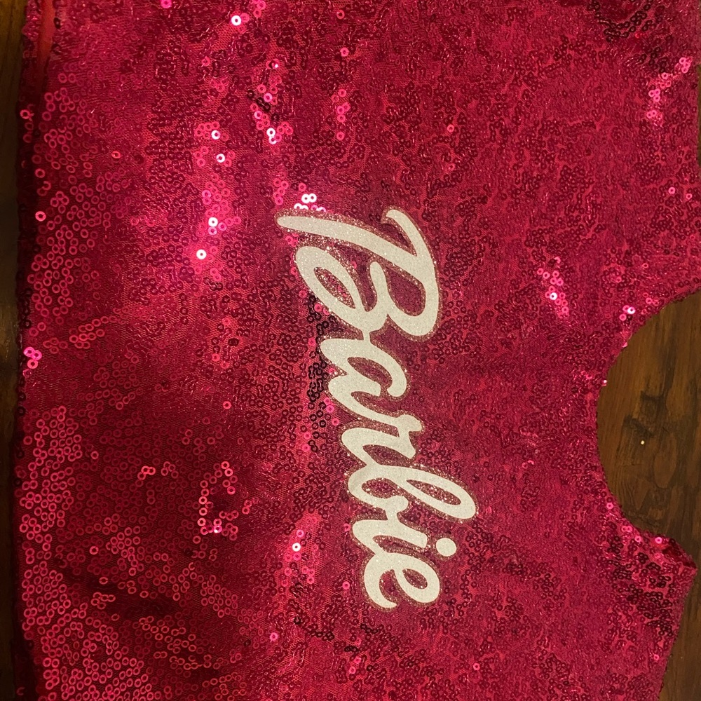 Custom Barbie pink sequins top